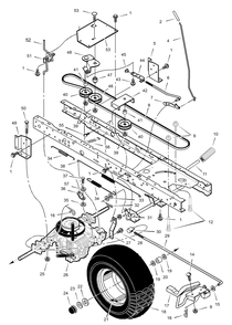 Drive Assembly Diagram and Parts List for 425615X30A 2003 Briggs and Stratton Lawn Tractor